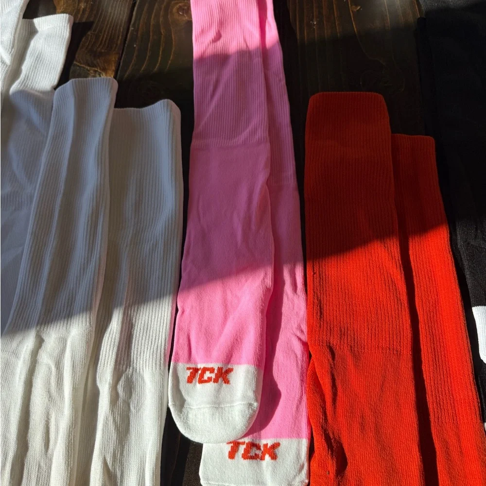 Colorful youth softball Socks Set-pink, black, white & orange - Picture 6 of 9